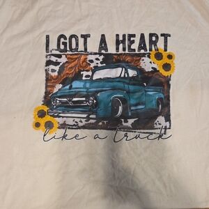 Graphic Short Sleeve Tee with Blue Truck Design